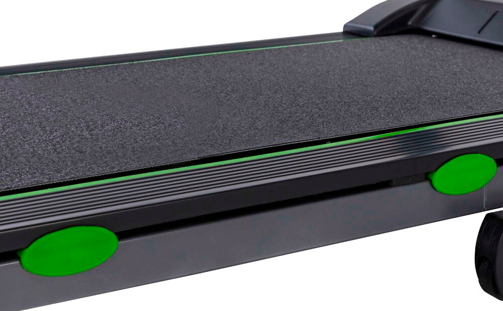 Bieżnia elektryczna TUNTURI Cardio Fit T30 1100W 12km-h silnik moc 1100 W plynna praca predkosc do 12 km/h system amortyzacji T-Flex szeroki pas biezny wymiary 43 x 120 cm regulowany kat nachylenia pasa biegowego do 8%