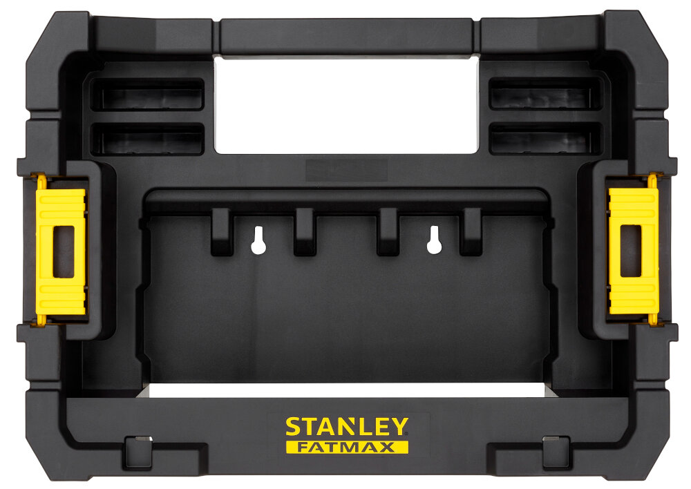 Pojemnik na akcesoria STANLEY FatMax T-Stak-Pro-Stack Caddy STA88580-XJ pojemnik na białym tle widoczny od przodu z wysokiej jakości tworzywa sztucznego odporność na uderzenia i wstrząsy ochrona przed uszkodzeniami minimalizuje ryzyko zgubienia lub zniszczenia drobnych elementów