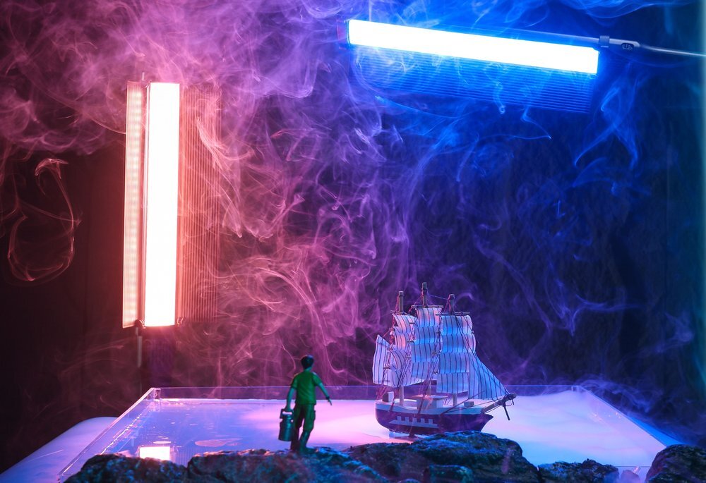 Lampa LED Ulanzi VL360  dwie lampy podczas pracy na sesji zdjęciowej