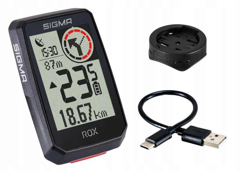 Licznik rowerowy SIGMA GPS ROX 2.0 Bezprzewodowy Czarny zestaw