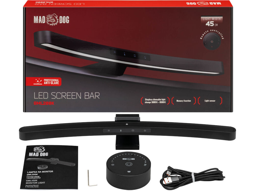 Lampka na monitor MAD DOG GML200K 5 W uchwyt pilot kabel zasilający