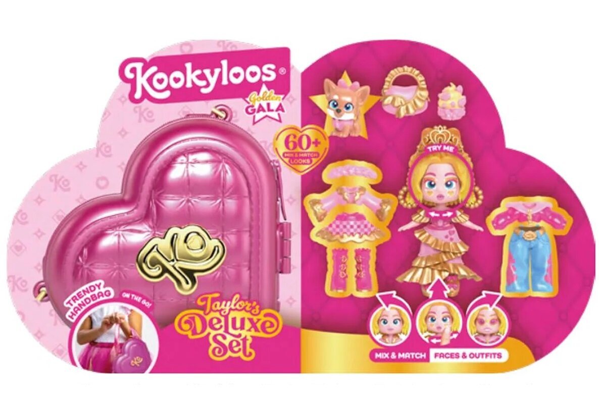 Lalka MAGIC BOX KookyLoos Torebka Golden Gala Deluxe Taylor S PKLSP104IN160 świat KookyLoos stroje akcesoria torabka kształt ruchoma buźka różne emocje maskotka