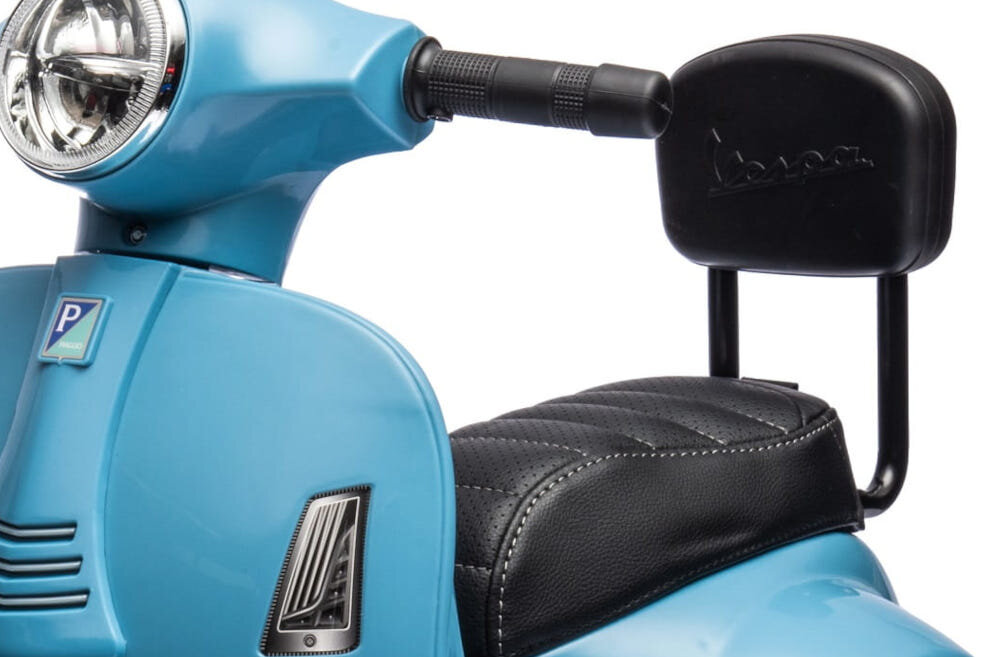 Motorek elektryczny SUN BABY Scooter Vespa Niebieski siedzisko dlugie z oparciem z wysokiej jakosci ekoskory odpowiedni komfort satysfakcjonujaca jazda