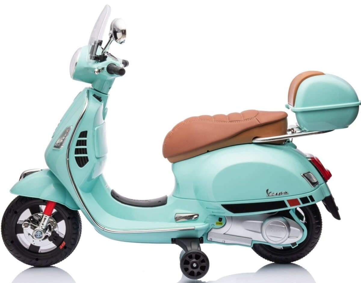 Motorek elektryczny MILLY MALLY Vespa GTS Super Miętowy ekscytujaca podroz licencjonowany kultowy wyglad funkcjonalnosc dbalosc o detale wysokiej jakosci materialy realistyczne detale zaawansowane funkcje rozwijanie wyobrazni i umiejetnosci