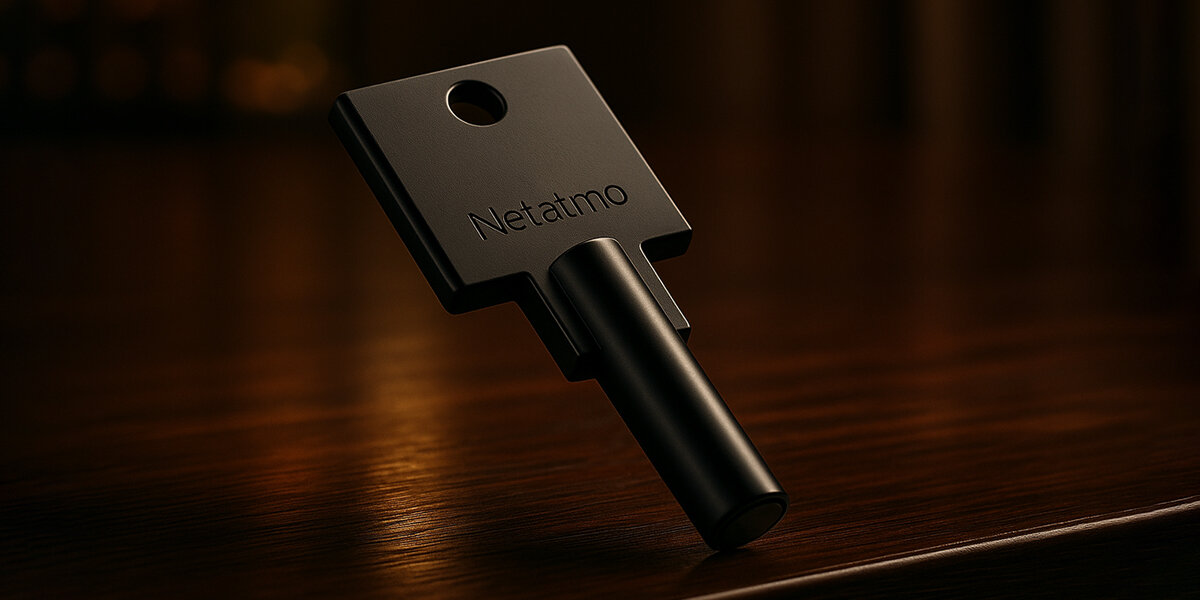 Inteligentny zamek i klucze NETATMO NDL Bluetooth, cylinder, instalacja, aplikacja, europejski, zbliżenie na 1 klucz zamka na stole