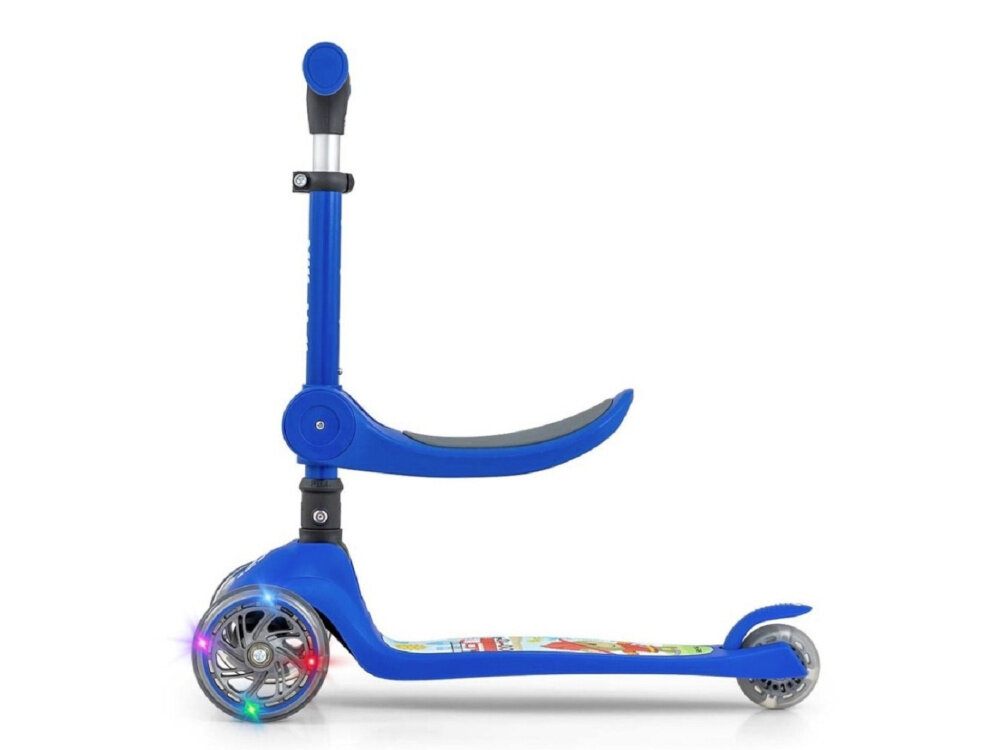 Hulajnoga dla dzieci MILLY MALLY Scooter Fuzzy Niebieski maksymalne obciazenie do 50 kg waga 2,6 kg latwa do przenoszenia i transportu certyfikat bezpieczenstwa CE jakosc zgodnosc z normami bezpieczenstwa
