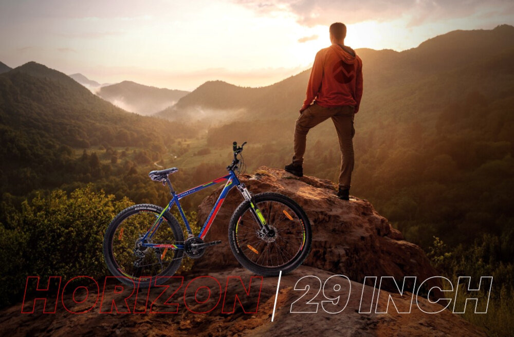 Rower górski MTB HORIZON Tatra Bikes U18 29 cali Niebiesko-pomarańczowy codzinenny srodek transportu relaks