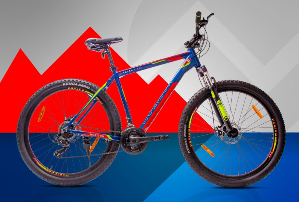 Rower górski MTB HORIZON Tatra Bikes U18 29 cali Niebiesko-pomarańczowy rama odpowiednio dobrany rozmiar 18-calowa aluminiowa odporna na korozje rower bardzo zwinny lekki latwo go podniesc wybor rozmiaru ramy Twoj wzrost mierzony w zrelaksowanej pozycji typ roweru dla osob o wzroscie od 178 do 184 cm