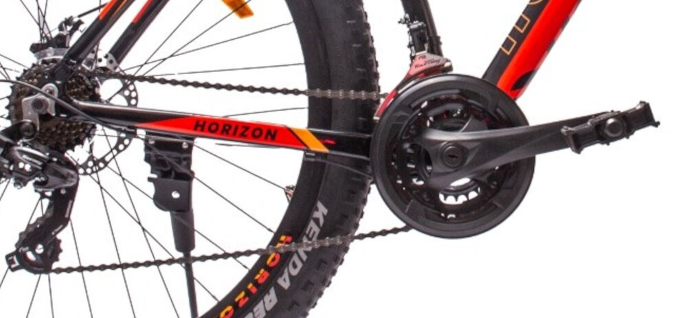 Rower górski MTB HORIZON Tatra Bikes U18 29 cali Czarno-czerwony korba Suncross Triple efektywne przenoszenie mocy przez pedaly 7-rzedowy wklad suportu Suncross niezrownana solidnosc