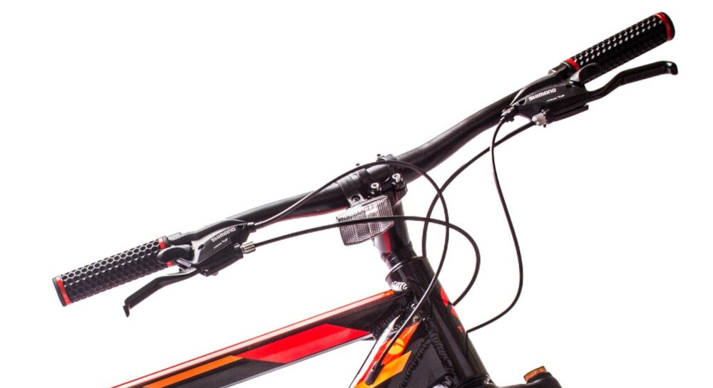 Rower górski MTB HORIZON Tatra Bikes U18 29 cali Czarno-czerwony kierownica stalowa marka Suncross aluminiowy wspornik lekkosc niezawodnosc sportowy charakter manetki specjalny atyposlizgowy material