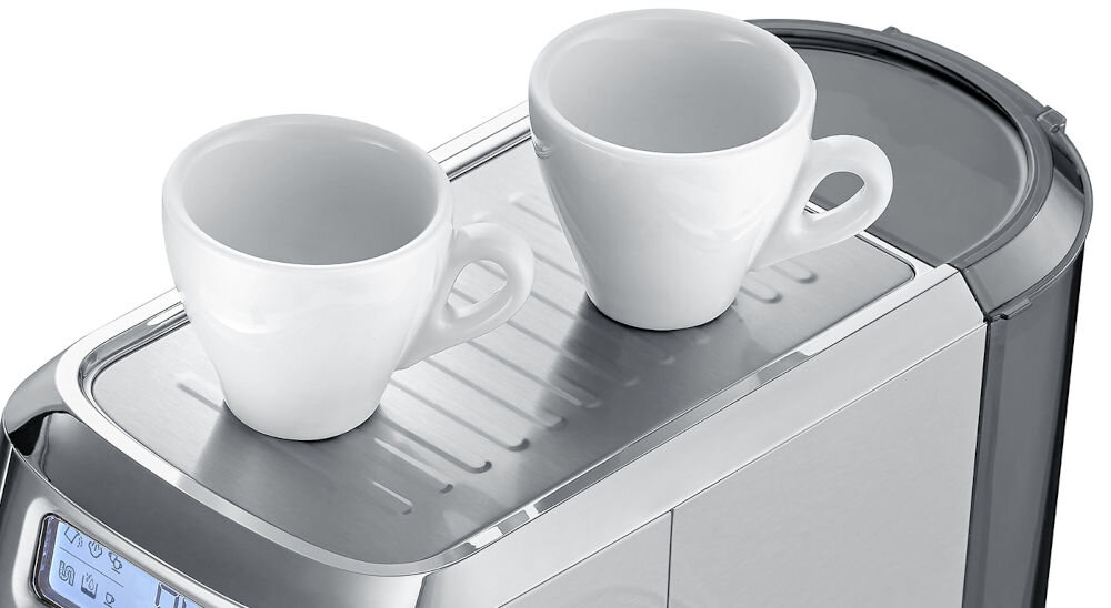 Ekspres CASO Espresso Gourmet Latte wygodna funkcja wbudowana tacka do podgrzewania filiżanek serowana kawa w idealnej temperaturze podniesiony komfort picia utrzymanie odpowiedniej temperatury