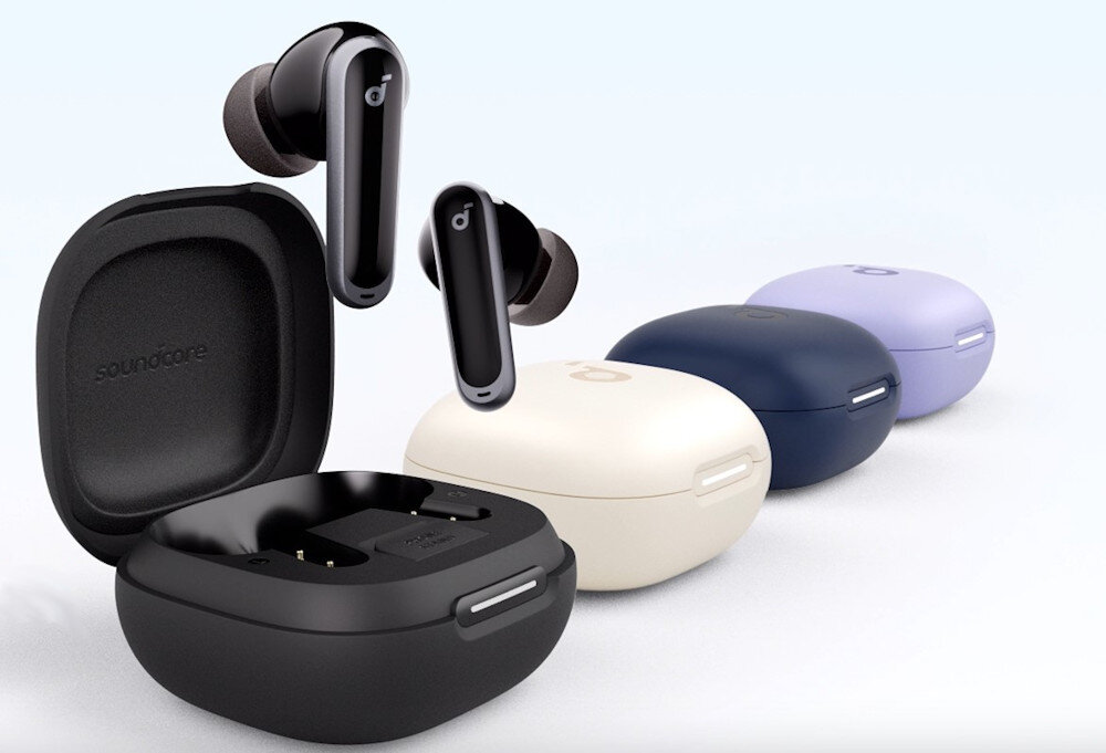 Słuchawki dokanałowe SOUNDCORE P40i ANC komfortowe dopasowanie dźwięku ANC, 4 pary słuchawek dokanałowych wraz z etui ładującym w óznych kolorach