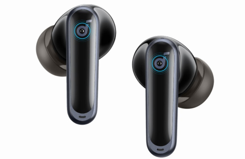 Słuchawki dokanałowe SOUNDCORE P40i ANC intuicyjne sterowanie dotykiem punkt dotykowy, słuchawki dokanałowe na białym tle