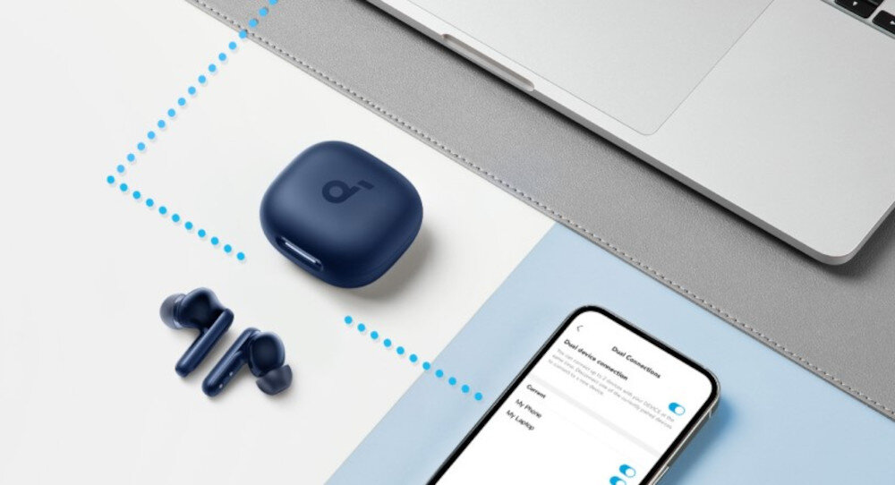 Słuchawki dokanałowe SOUNDCORE P40i ANC Bluetooth 5.3 Multipoint Connection stabilne połączenie, laptop, smartfon , słuchawki dokanałowe z etui ładującym