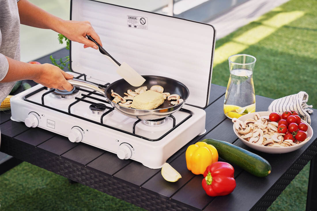 Kuchenka nastawna STELLA STKGC-03 Wysoka jakość wykonanie stal emaliowana Metalowy ruszt stabilna podstawa solidna konstrukcja