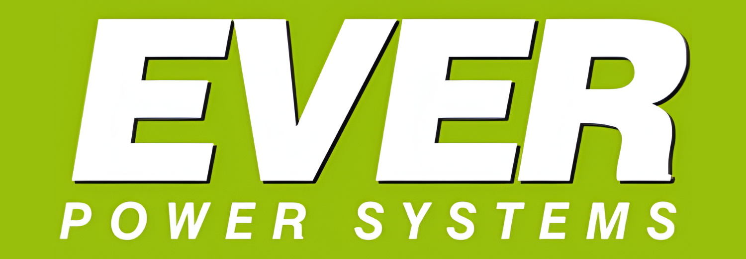 Logo z napisem \'EVER POWER SYSTEMS\' na zielonym tle.