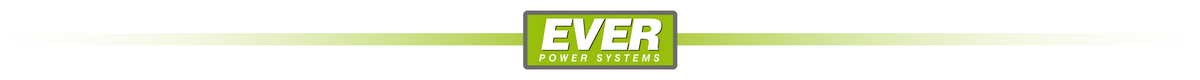 Logo z napisem \'EVER POWER SYSTEMS\' na zielonym tle z białymi literami.