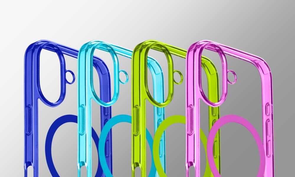 CELLULARLINE Iconic przedstawiony w czterech wersjach kolorystycznych jasny blekit niebieski rozowy i zielony