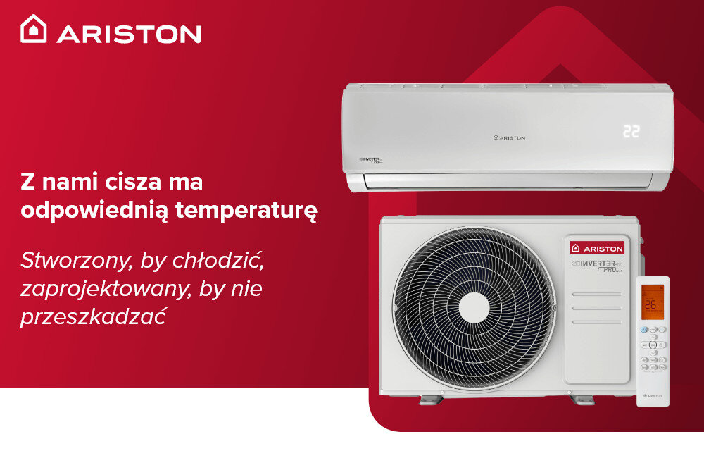 Klimatyzator Split, Pompa ciepła powietrze - powietrze ARISTON Alys C-25 z usługą montażu wygląd design tło prezentacja wizualizacja