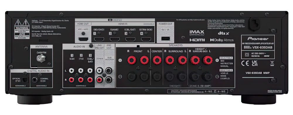 Amplituner PIONEER VSX-835 DAB - IMAX i Dolby Vision