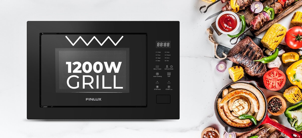 Kuchenka mikrofalowa FINLUX FN-BIA25GBL grillowanie 3 tryby pracy