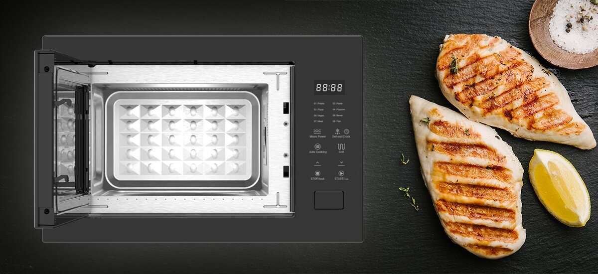 Kuchenka mikrofalowa FINLUX FN-BIA25GBL poziomy mocy utrzymanie temperatury gotowanie