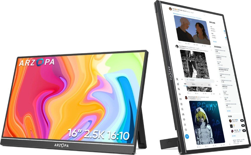 Monitor ARZOPA Z1RC 16 2560x1600px IPS tryby obrót pivot