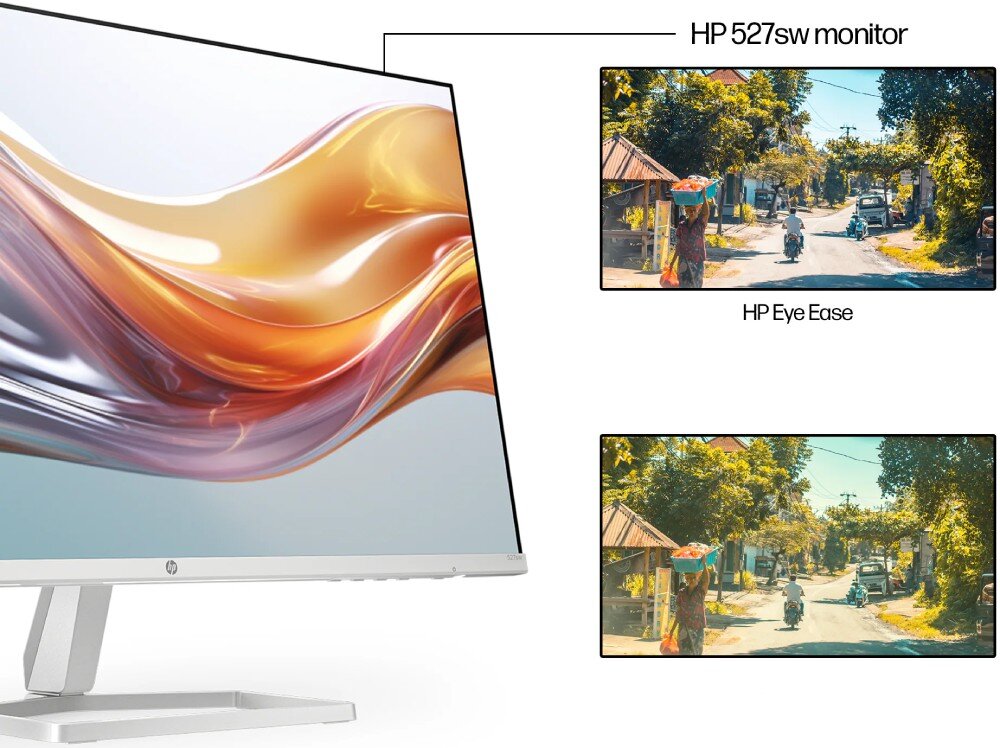 Monitor HP 527sw 27 1920x1080px IPS 100Hz ergonomia kąt nachylenia regulacja filtr niebieskiego światła redukcja migotania