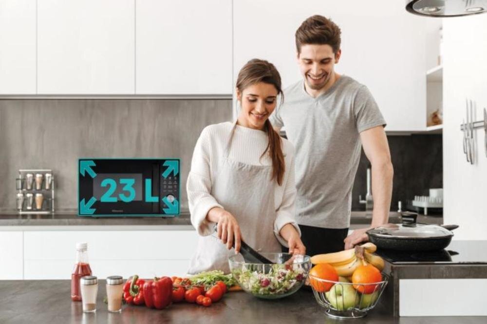 HISENSE H23MOBSD1HG kuchenka mikrofalowa pojemność potrawy czas