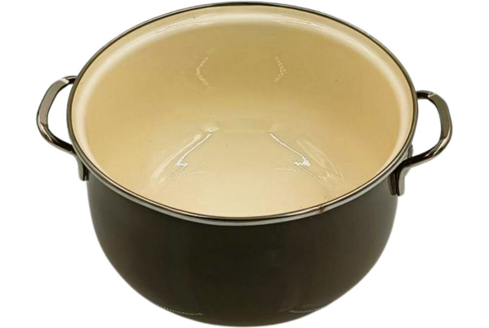 Garnek EMALIA OLKUSZ 35232 22 cm Szary  środek garnka jasny środek uchwyty białe tło równomierne rozprowadzanie ciepła efektywne gotowanie długie duszenie potraw szybkie podgrzewanie składników emaliowana powłoka ułatwienie mycia zapobieganie przypaleniu możliwość mycia w zmywarce komfort codziennego użytkowania przyjemność gotowania 