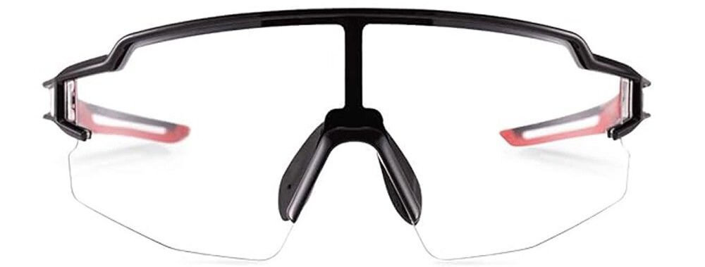 Okulary rowerowe ROCKBROS 10173 Czarno-czerwony, Fotochrom, UV400, ochrona, soczewka, okulary sportowe widok z przodu.