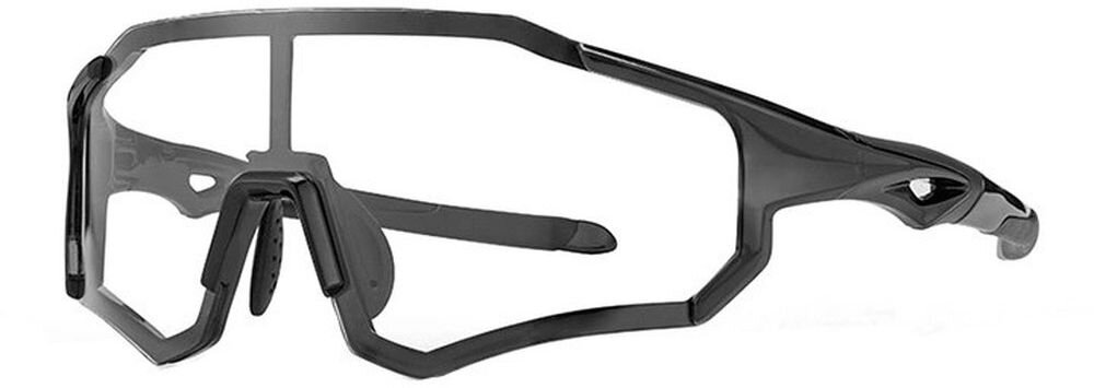 Okulary rowerowe ROCKBROS 10181 Czarny, Polaryzacja, kontrast, odblaski, widoczność, Sportowe okulary z lustrzanymi szkłami na białym tle.