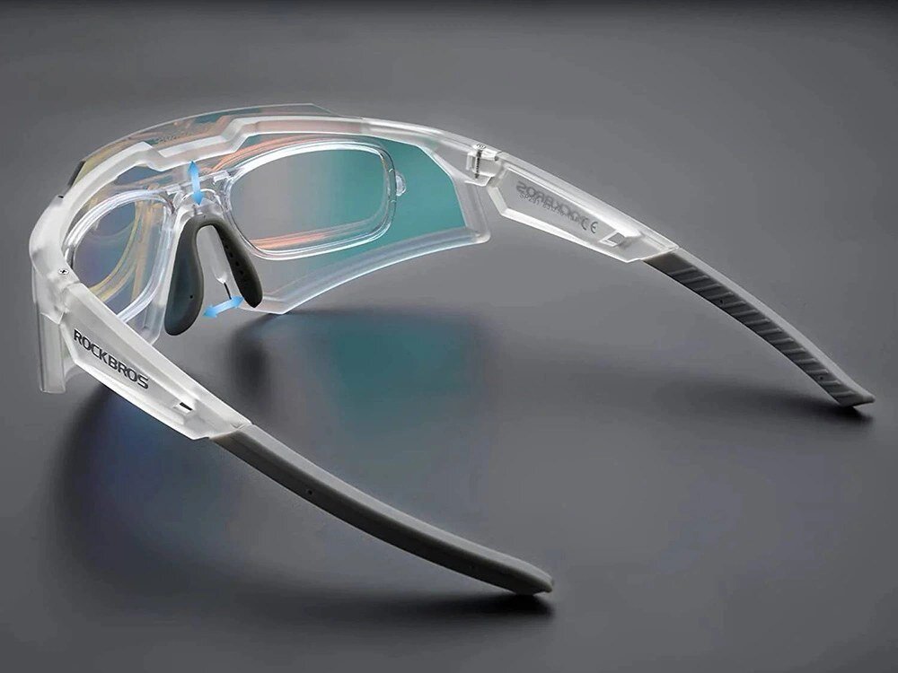 Okulary rowerowe ROCKBROS SP291 Biały, Design, sport, dopasowanie, stabilność, Okulary sportowe z wkładką na szkła korekcyjne.