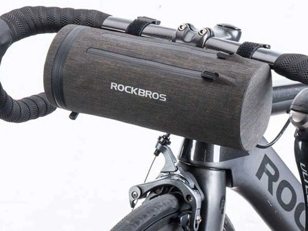 Torba rowerowa na kierownicę ROCKBROS AS-051, Odblaski, widoczność, bezpieczeństwo, noc, Torba rowerowa zamontowana na kierownicy.