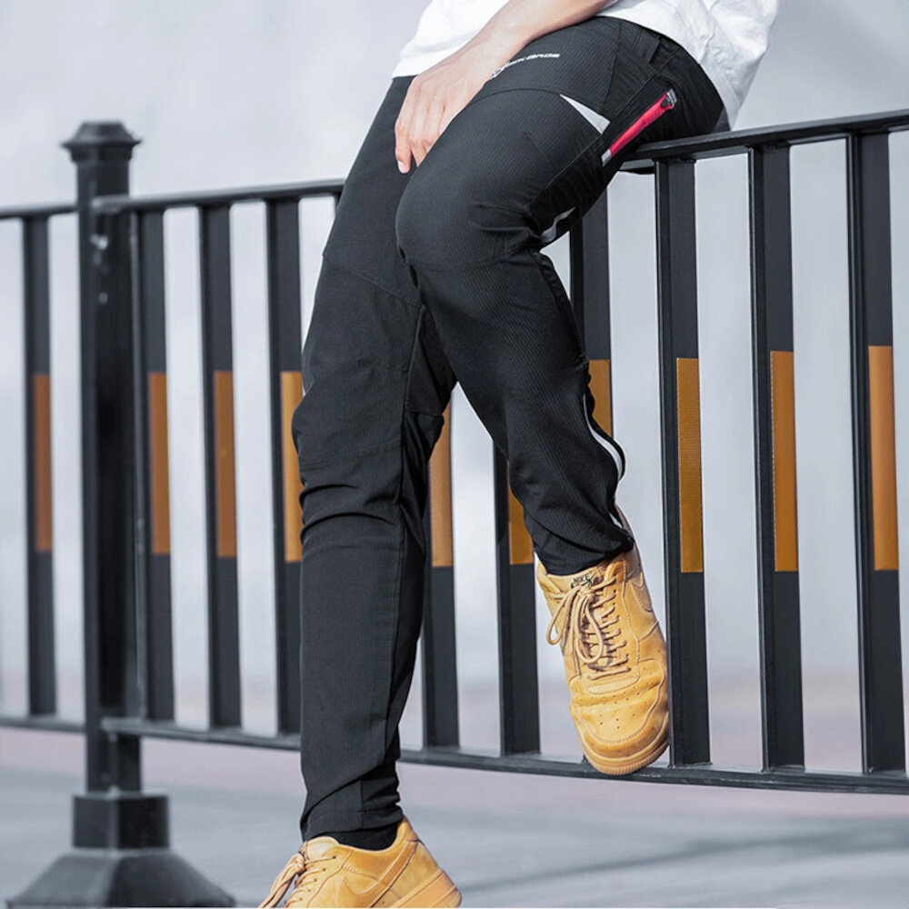 Spodnie rowerowe ROCKBROS RKCK0001 rozmiar S Czarny elementy odblaskowe bezpieczenstwo dobra widocznosc