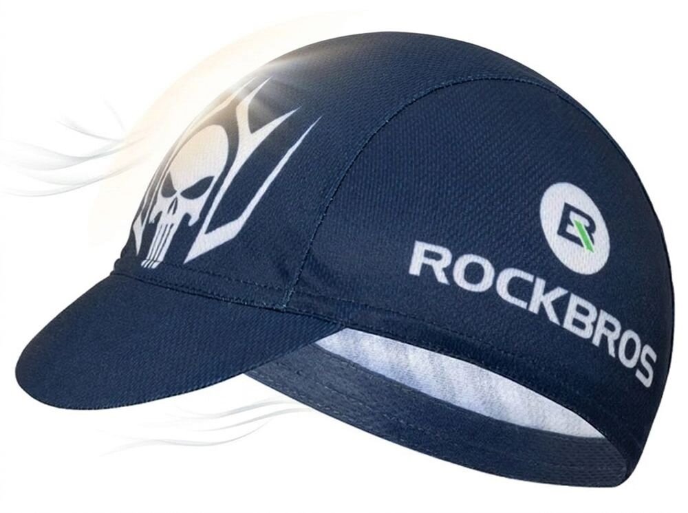 Czapka kolarska ROCKBROS MZ10019 Niebieski, daszek, słońce, oczy, ochrona, Sportowa czapka pod kask z elastycznym materiałem.