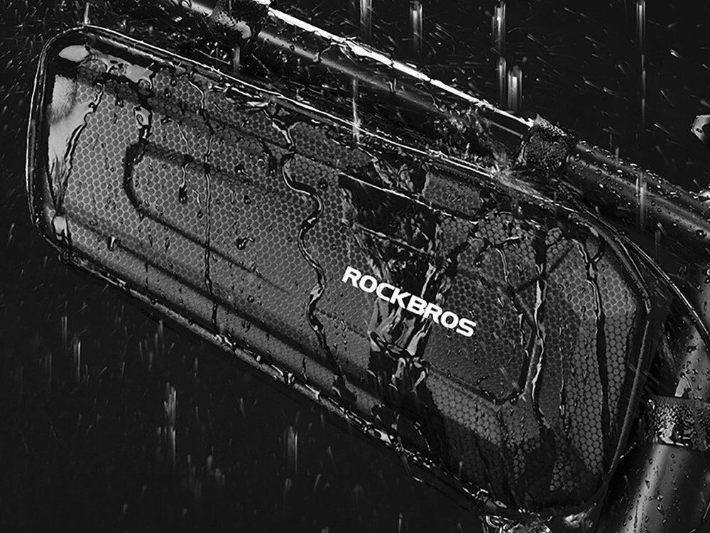 Torba rowerowa na ramę ROCKBROS B67, Wodoodporność, szczelność, ochrona, trwałość, Woda spływająca po powierzchni torby rowerowej.