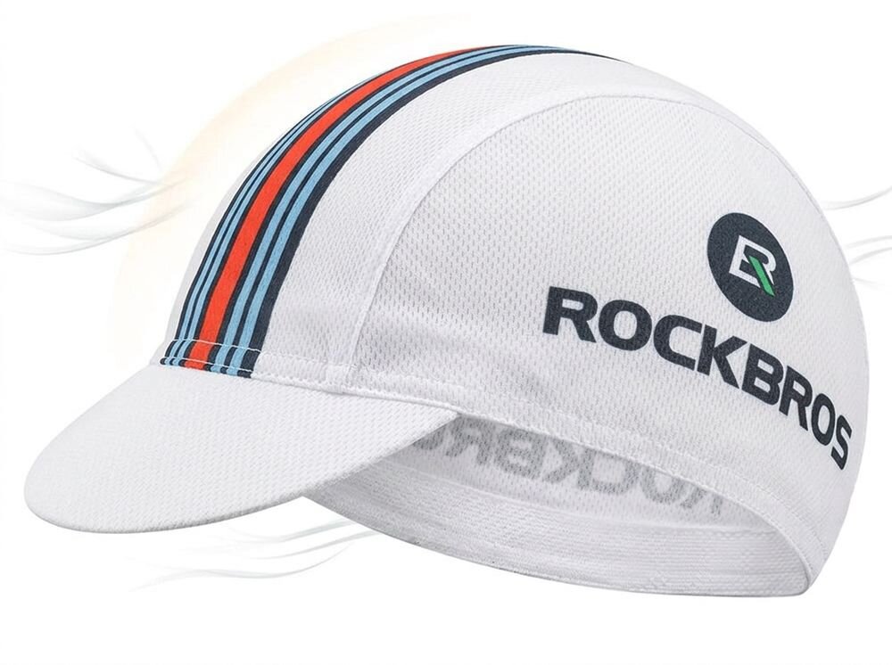 Czapka kolarska ROCKBROS MZ10022 Biały, daszek, słońce, oczy, ochrona, Sportowa czapka pod kask z elastycznym materiałem.