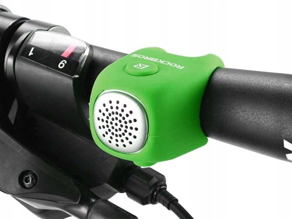 Dzwonek rowerowy ROCKBROS CB1709GN Zielony, Silikon, montaż, elastyczność, wygoda, Prezentacja montażu dzwonka na kierownicy roweru.