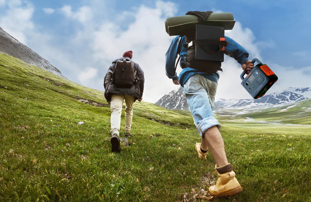 Stacja zasilania JACKERY Explorer 300 Plus EU + Mini panel 40W waga 3,75 kg poreczny uchwyt wymiary 23 x 15,5 x 16,7 cm przenosny akumulator wszechstronny partner bezpieczenstwo komfort energetyczny