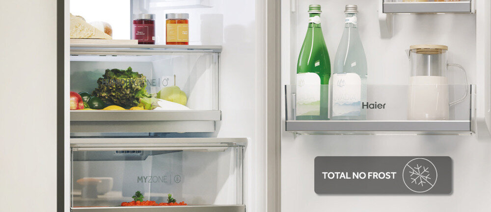 LODÓWKA HAIER HBW7518CF Total No Frost bez lodu szronu mieszania się zapachów ochrona zamrażanie chłodzenie mniejsze rachunki większa efektywność