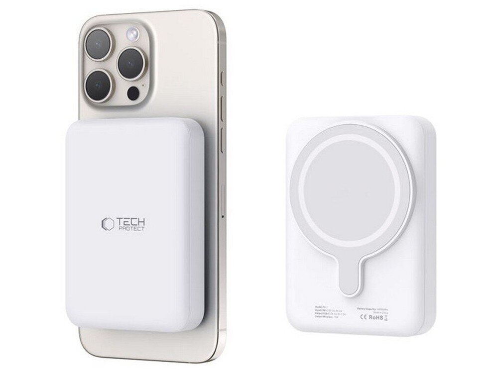 Powerbank TECH-PROTECT PB11 LifeMag MagSafe obok smartfona