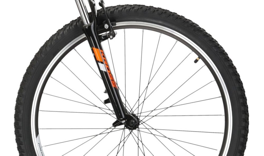 Rower górski MTB KROSS Hexagon 2.0 M21 27.5 cali męski Czarno-pomarańczowy kola duze 27,5-calowe latwe pokonywanie przeszkod wiekszy kontakt kola z podlozem szerokie opony marki WANDA gleboki bieznik dobra przyczepnosc regularne sprawdzanie cisnienia powietrza wartosc na bocznej czesci opony