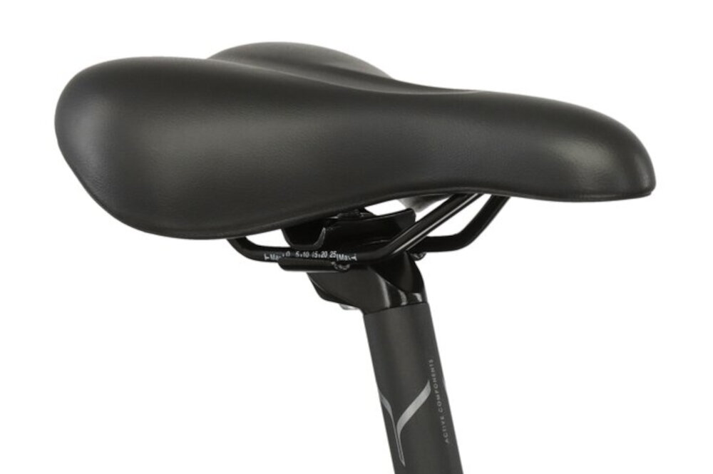 Rower górski MTB KROSS Berg JR 2.0 U17 27.5 cala Czarno-szary piankowe siodelko ergonomiczna forma minimalizuje nacisk na punkty kontakt z cialem rowerzysty odpowiednie podparcie dla kosci siedzacych