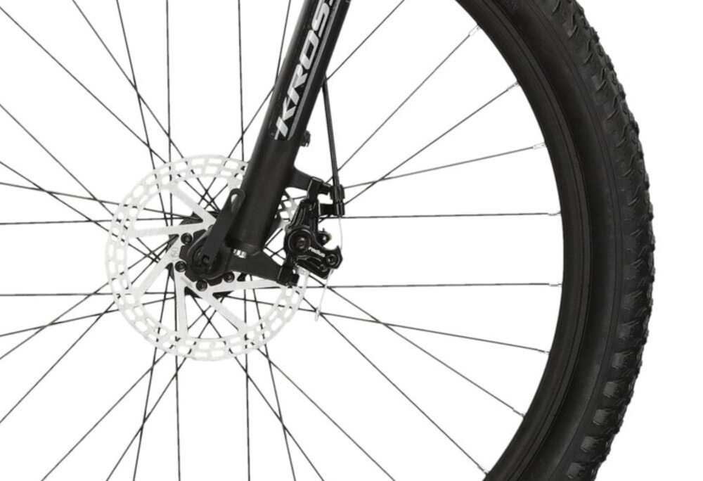 Rower górski MTB KROSS Berg 3.1 M19 27,5 cala męski Grafitowo-szary podstawa bezpieczenstwa hamulce tarczowe mechaniczne na kazde warunki pogodowe na kazda trase bardzo duza sila hamowania z przodu i z tylu podwojny pakiet bepieczenstwa