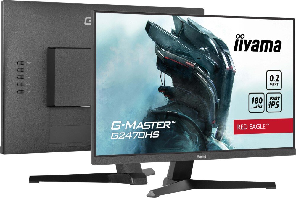 Monitor IIYAMA G-Master G2470HS-B1 23.8 1920x1080px IPS 180Hz 0.2 ms [MPRT] konstrukcja ramka kąt nachylenia mocowanie VESA