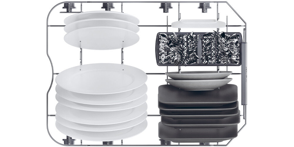 ZMYWARKA HAIER XF0C3TB0FX I-PRO SHINE SERIES 3, SLIM składane uchwyty na talerze dostosowanie przestrzeni duże naczynia