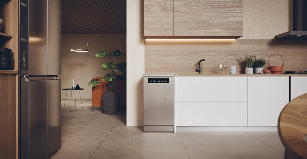 ZMYWARKA HAIER XF0C3TB0FX I-PRO SHINE SERIES 3, SLIM cicha praca komfort spokój niska emisja dźwięku 43 dB Program szybki błyskawicznie 20 minut wysokie temperatury 75°C higiena zabrudzenia tłuszcz eliminacja bakterii zarazków dziecięce butelki akcesoria niezawodny silnik inwerterowy  wysoka wydajność niezawodność cicha praca bezszczotkowy inwerterowy mniej wybracji hałasu oszczędność wysokie temperatury 75°C