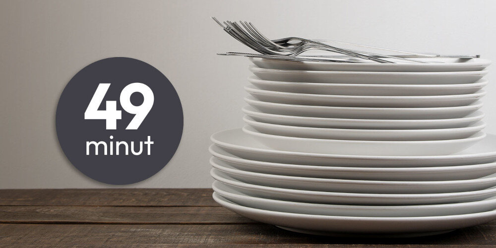 ZMYWARKA CANDY CF 3C7L0X RAPIDO H20 Program szybki 49' przyspieszony cykl 49 minut czyste naczynia