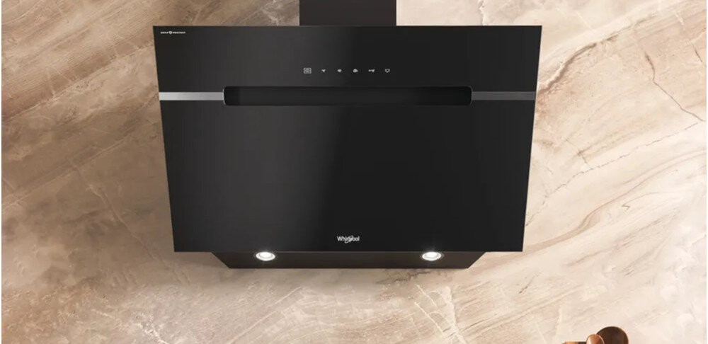 OKAP WHIRLPOOL WHVS 91F LT DP K oświetlenie LED jasne światło oszczędność energii podwójna listwa